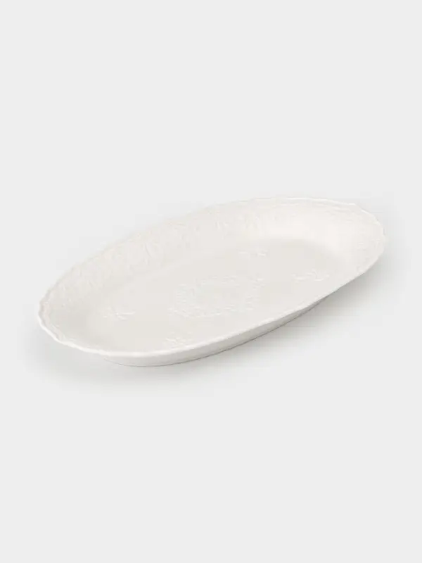 Блюдо сервировочное &laquo;Сьюзен&raquo;, 35&times;20&times;3 см, керамика, белое