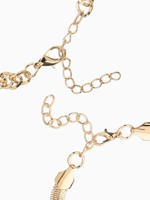 Браслеты &laquo;Стиль. Плетение и Звенья&raquo;, набор 4 шт. L=17 см, белый в золоте