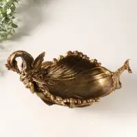 Подставка для мелочей "Девушка с драконом" 20,5х32х17 см, бронза