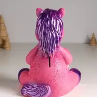 Копилка "Конь с подковой"  24 см, розовый