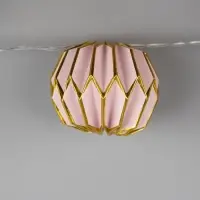 Гирлянда &laquo;Нить&raquo; 2 м с насадками &laquo;Розовый фонарик&raquo;, IP20, прозрачная нить, 10 LED, от батареек АА&times;2, свечение тёплое белое