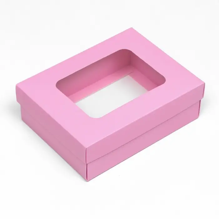 Коробка подарочная складная, упаковка, крышка-дно, с окном, розовая , 16,5 х 12,5 х 5,2 см Коробка подарочная складная, упаковка, крышка-дно, с окном, розовая , 16,5 х 12,5 х 5,2 см