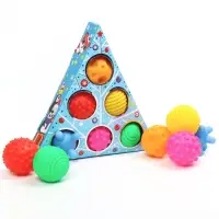 Тактильные мячики с пищалкой &laquo;Голубая ёлочка&raquo;, 6 шт., Крошка Я