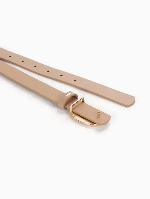 Ремень женский, золотистая пряжка, гвоздик, 2.3&times;105 см, бежевый