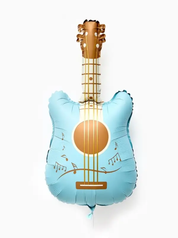 Воздушный шар фольгированный 35" "Гитара" цвет голубой