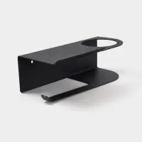 Держатель для туалетной бумаги с полочкой с отверстием для освежителя, чёрный