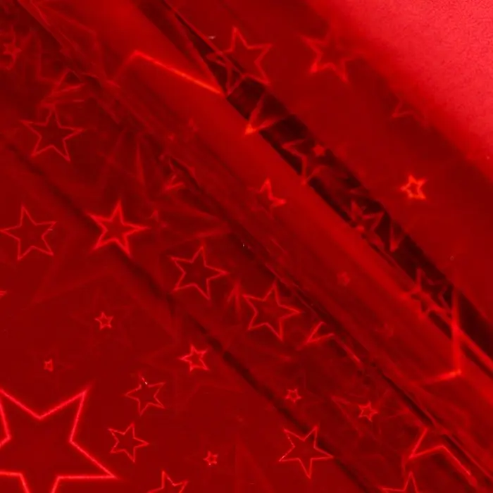 Бумага голографическая «Звездопад», красная, 70×100 см