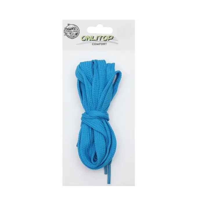 Шнурки для обуви, пара, плоские, 12 мм, 120 см, голубые