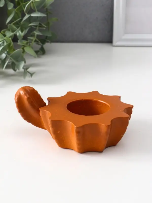 Подсвечник «Кактус», 5.5×12.5×10 см, красная глина