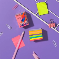 Стикеры  с клеев.краем 38x51 мм, 400 лист, 8 неоновых цв