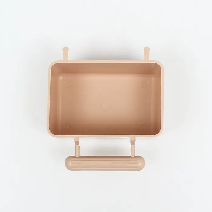 Кормушка для птиц, 8&times;5&times;4.5 см, большая, прямоугольная, в клетку, пластик, бежевая