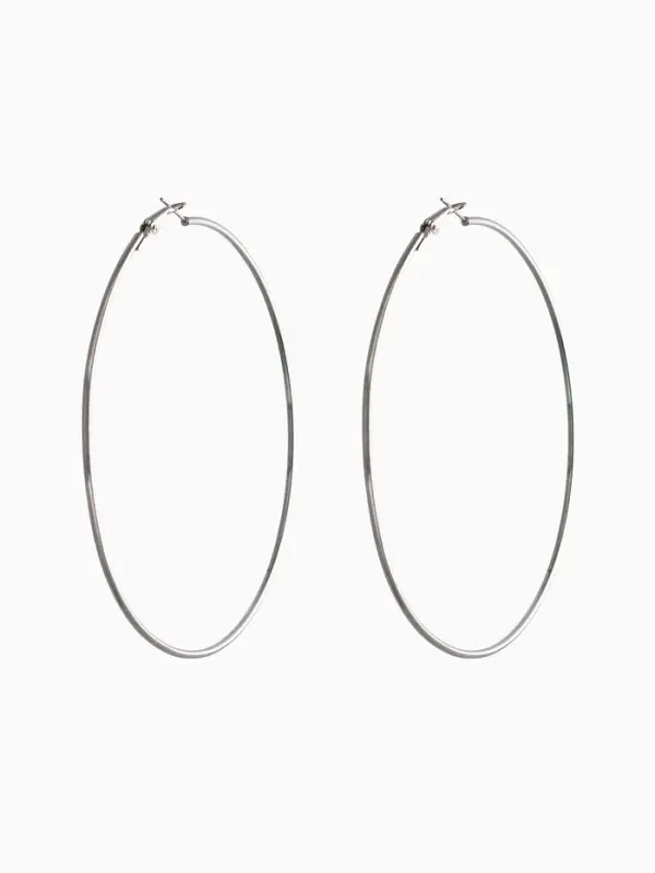 Серьги кольца QF &laquo;Классика&raquo;, d=10 см, цвет серебро