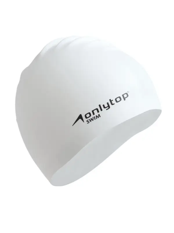 Шапочка для плавания взрослая ONLYTOP, силиконовая, 46 г, обхват 54-60 см, белая