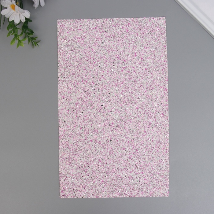 Лист для творчества иск.кожа Лист для творчества иск.кожа "Блёстки" бело-фиолетовый лист 33х20 см толщина 1,6 мм