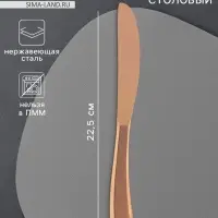 Нож столовый Magistro &laquo;Эми&raquo;, длина 22.5 см, на подвесе, нержавеющая сталь, цвет бронзовый