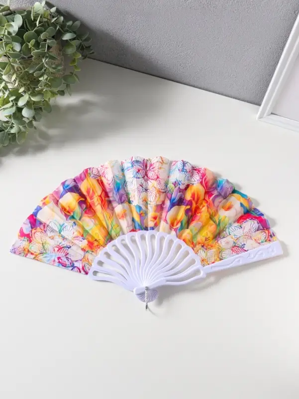 Веер складной &laquo;Каллы и мехенди&raquo;, 22.5 см