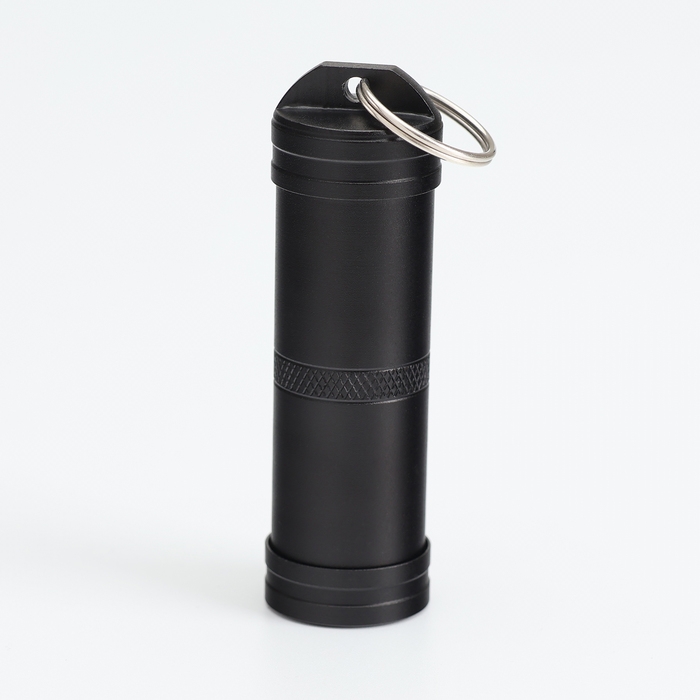 Водонепроницаемый брелок-контейнер для мелочей, черный, 7 см Водонепроницаемый брелок-контейнер для мелочей, черный, 7 см