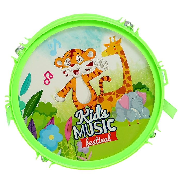 Барабан «Весёлые зверята», цвета МИКС