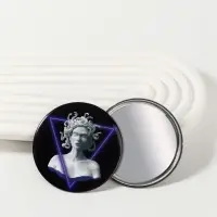 Зеркало карманное &laquo;ГОРГОНА&raquo;, d=7.5 см, рисунок МИКС