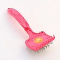 Щётка - пуходёрка средняя, основание 59&times;49 мм, жесткая с каплями, розовая