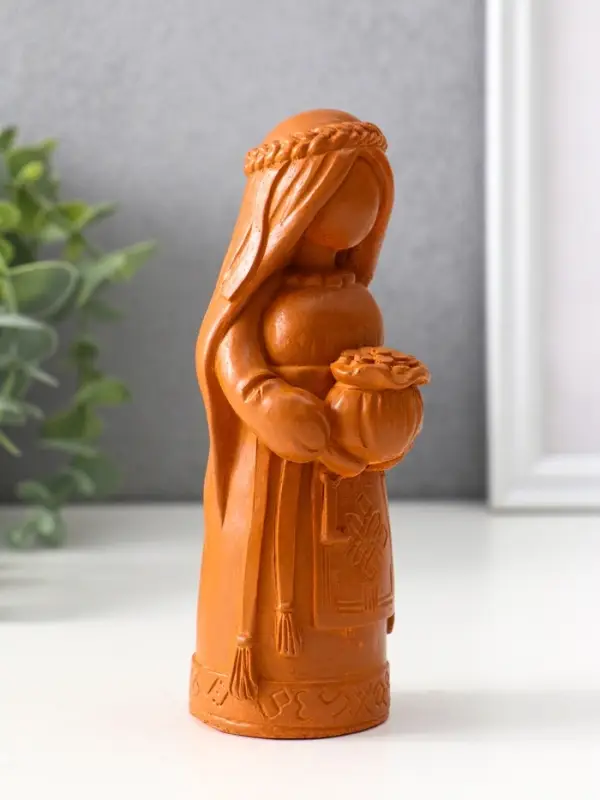Фигурка - оберег &laquo;Денежная берегиня&raquo;, 14&times;6&times;6 см, красная глина