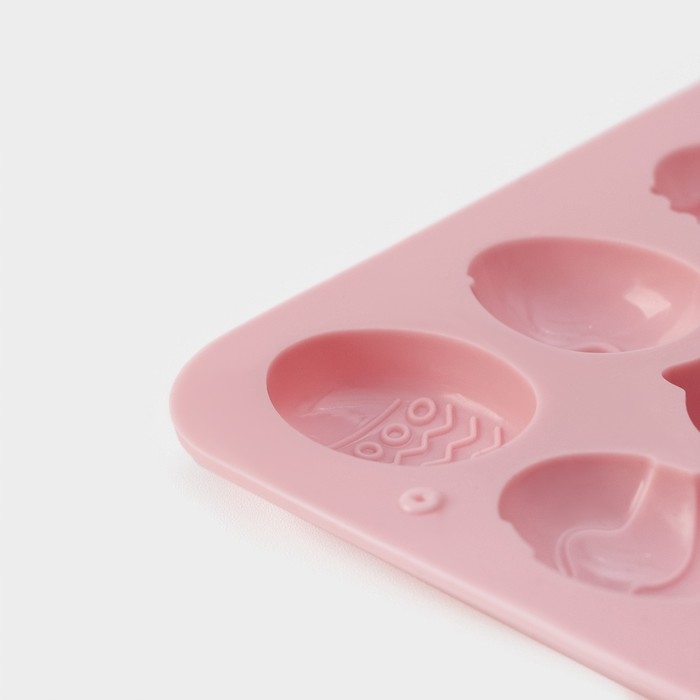 Форма для шоколада Доляна «Пасхальные кролики», силикон, 19×12,5×1 см, 18 ячеек, розовая Форма для шоколада Доляна «Пасхальные кролики», силикон, 19×12,5×1 см, 18 ячеек, розовая