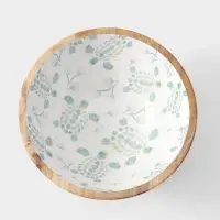 Салатник &laquo;Черепаха и цветы&raquo;, 25&times;25&times;10 см, дерево манго