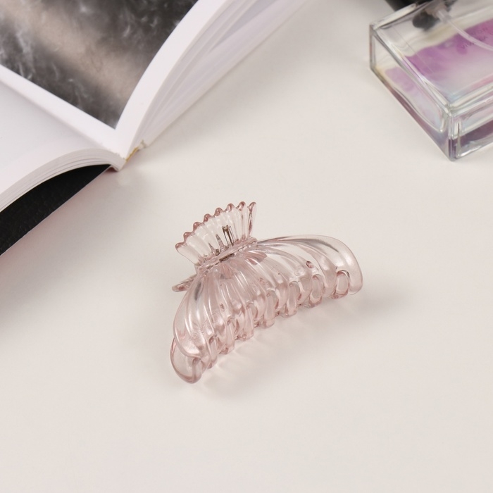 Краб для волос Краб для волос "Флориана" (набор 3 шт) мешочек, 6,5 и 4 см, розовый