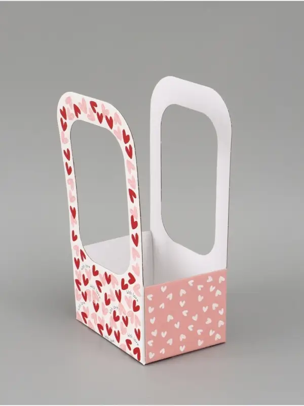 Коробка - переноска для цветов &laquo;С любовью&raquo;, 17&times;12&times;32 см