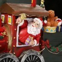 Светодиодная фигура &laquo;Паровоз с Дедом Морозом&raquo; 26.5&times;19.5&times;12.5 см, полистоун, от батареек ААх3, USB, свечение мульти