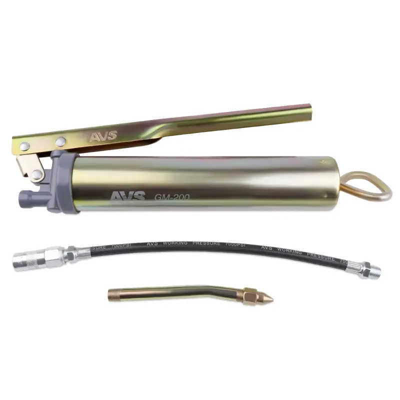 Шприц рычажно-плунжерный 200 мл ручной (гибкий шланг, трубка) AVS GM-200