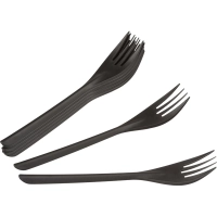 Вилка одноразовая столовая 173,5мм, черная, ПП,  50шт/уп(4032)