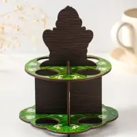 Подставка пасхальная на 8 яиц в двух ярусах "Цыпленок, 15,5х12,5 см