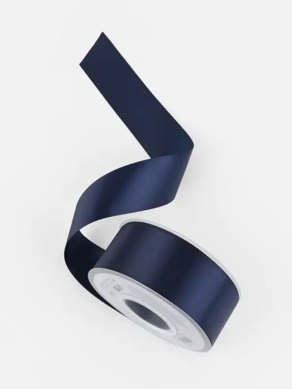 Лента атласная TEIRA, двухсторонняя, 38 мм, 25&plusmn;1 м, тёмно-синяя