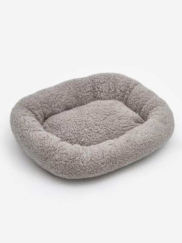 Лежанка для животных &laquo;Уют&raquo;, мягкий мех, 45&times;35&times;11 см, серая