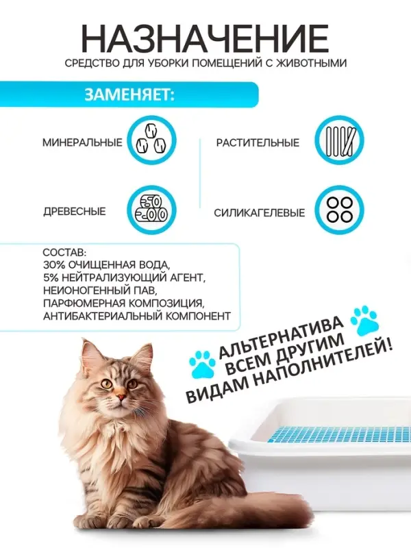 Наполнитель для кошачьего туалета жидкий Luir Pet 1 л