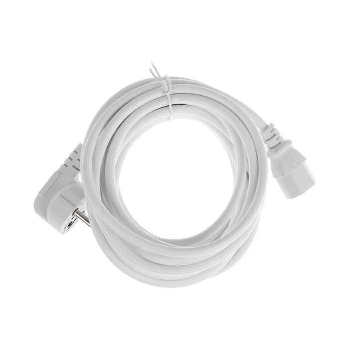 Кабель питания Luazon KDGN-005, Schuko - C13, 10 А, 5 м, 3-х жильный, белый Кабель питания Luazon KDGN-005, Schuko - C13, 10 А, 5 м, 3-х жильный, белый