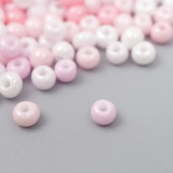 Бисер стекло 8/0  Бисер стекло 8/0 "Перламутр. Меланж розовый" 10 гр