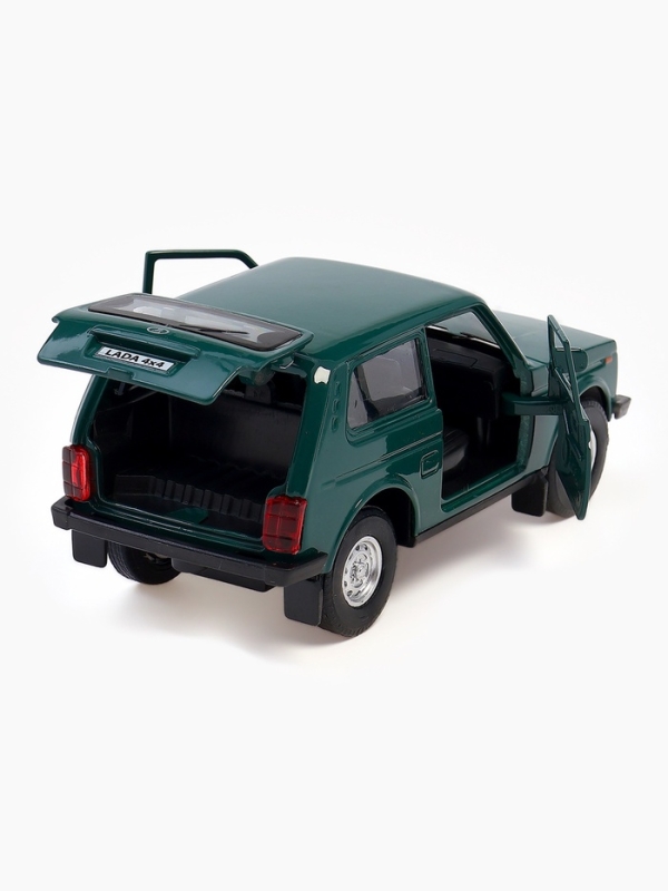 Машина металлическая «LADA 4x4», открываются двери, багажник, инерция, 12 см, зелёный