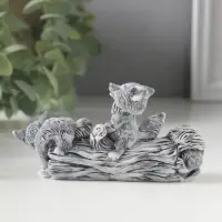 Фигурка &laquo;Лисята играющие на бревне&raquo;, мраморная крошка, 5 см
