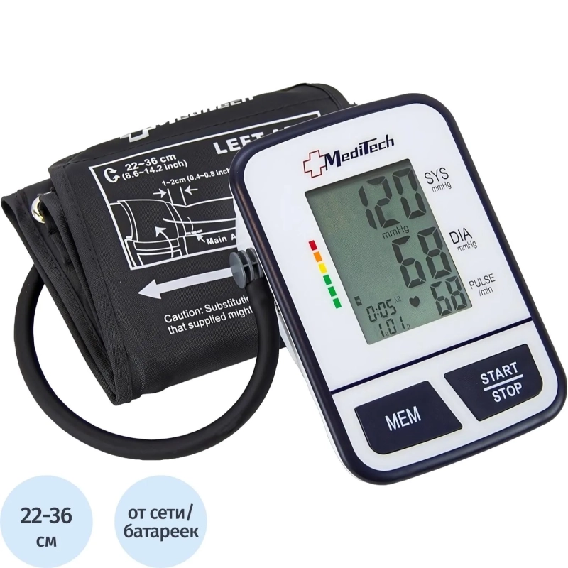 Тонометр MediTech МТ30 манжета 22-36см с поверкой