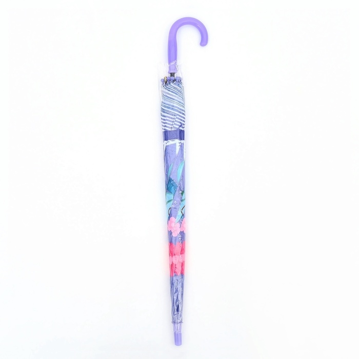 Зонт-трость детский п/авт R43/50 П/Э ЖИВОТНЫЕ ручка-крюк МИКС пакет