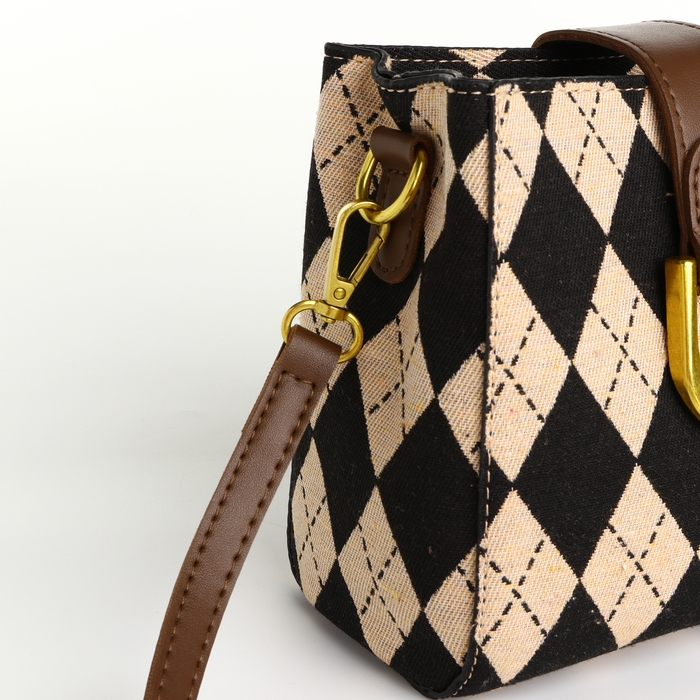 Кросс-боди на молнии, длинный ремень, цвет бежевый/коричневый Кросс-боди на молнии, длинный ремень, цвет бежевый/коричневый