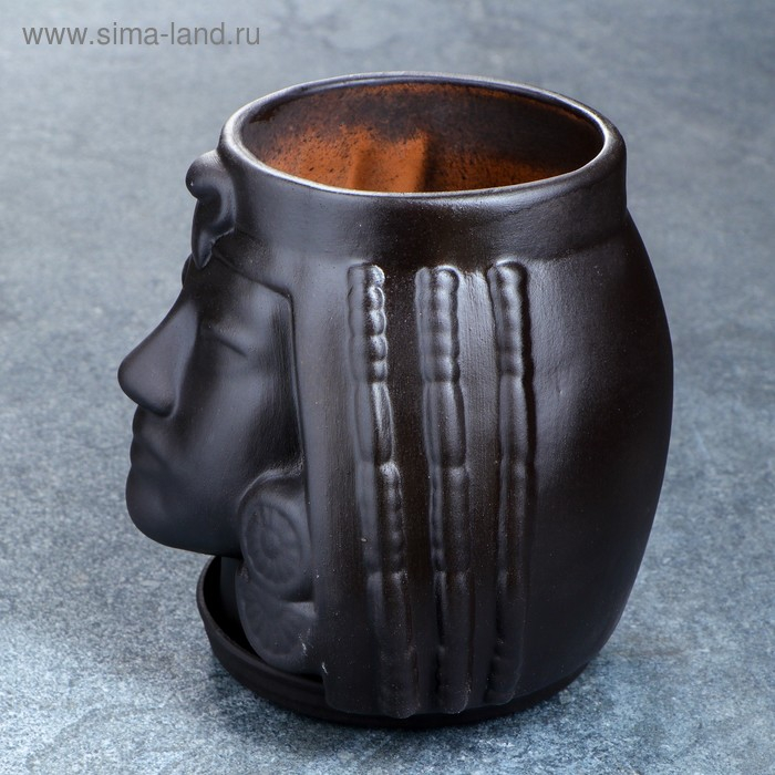 Горшок - органайзер Горшок - органайзер "Клеопатра" черный, 1,6 л/ 16х17х15см