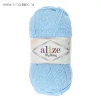 Пряжа для вязания спицами, крючком ALIZE, My baby, 100% акрил, 150 м/50 г, (40 голубой)