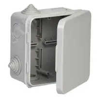 Коробка расп. КМ41256 100х100х50мм о/к IP54 8 вв. (7035)