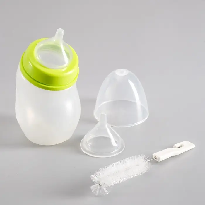 Набор для вскармливания животных DIIL, бутылочка 180 мл, 2 соски и ёршик, цвет МИКС