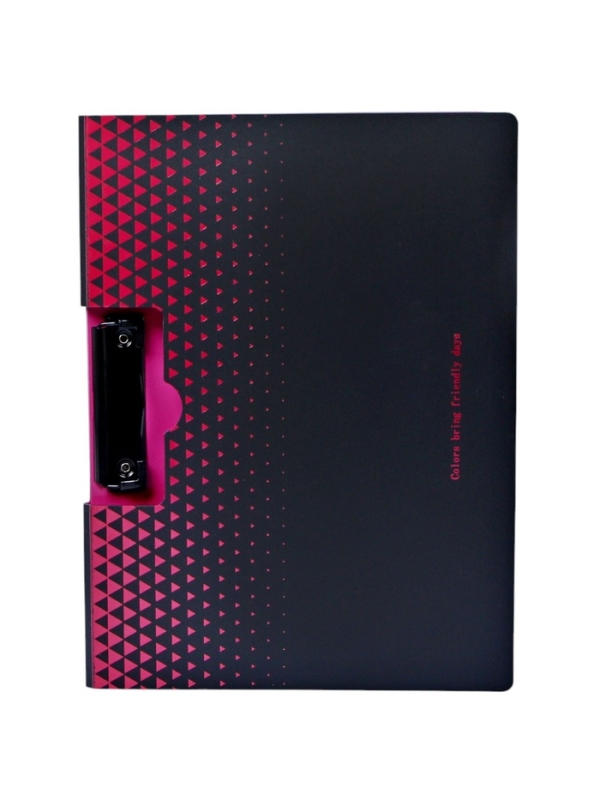 Папка с прижимом формат А4 пластик1400мкр,Черная с металлизированой отделкой МИКС Папка с прижимом формат А4 пластик1400мкр,Черная с металлизированой отделкой МИКС