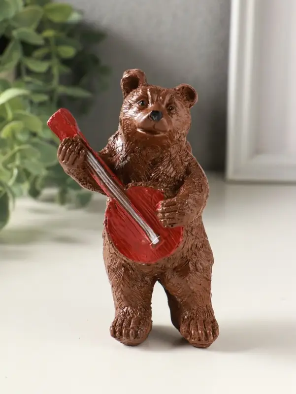 Фигурка гипс &laquo;Медведь с домрой&raquo;, 11&times;7 см, коричневый