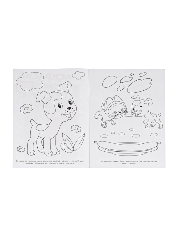 Раскраска  Раскраска "Приключения котёнка. Союзмультфильм." 16 стр.
